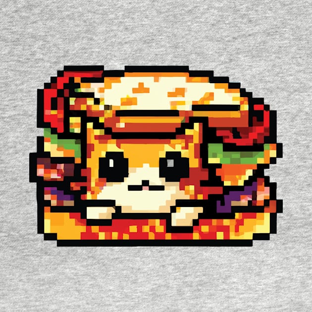 Pixel cat sandwich by SkelBunny